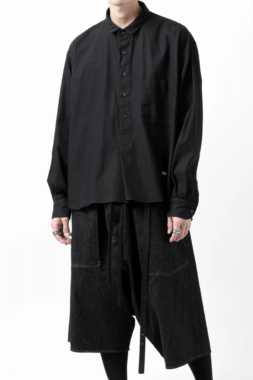 KLASICA SH-040 OVERSIZED SHORT PULLOVER SHIRT / DRY BACK TWILL (BLACK) - Image 30