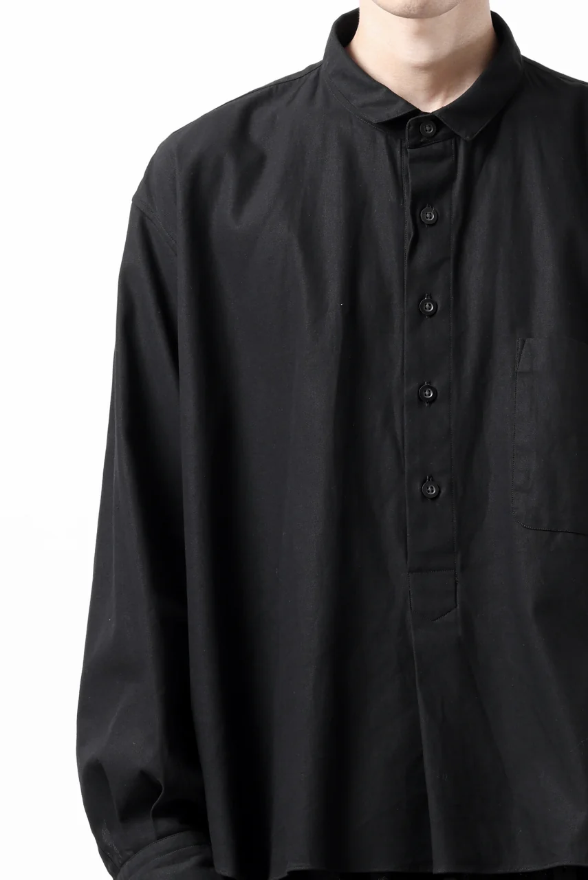 KLASICA SH-040 OVERSIZED SHORT PULLOVER SHIRT / DRY BACK TWILL (BLACK) - Image 34