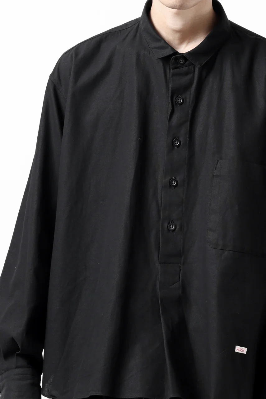 KLASICA SH-040 OVERSIZED SHORT PULLOVER SHIRT / DRY BACK TWILL (BLACK) - Image 35