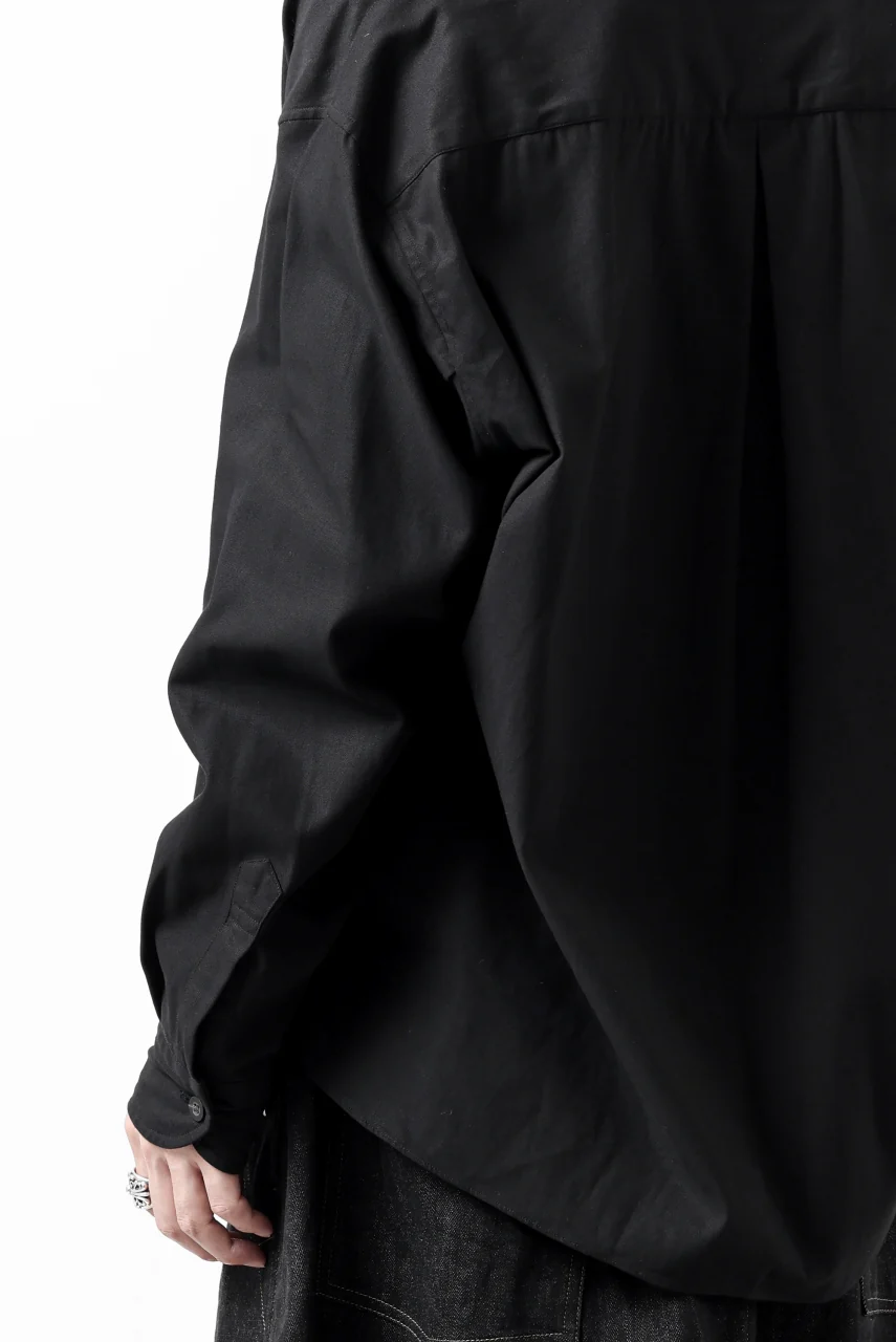 KLASICA SH-040 OVERSIZED SHORT PULLOVER SHIRT / DRY BACK TWILL (BLACK) - Image 36