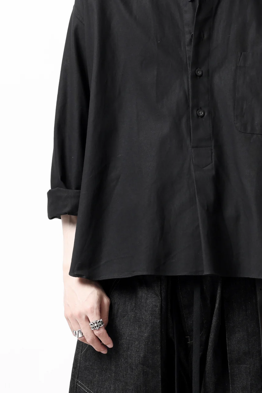 KLASICA SH-040 OVERSIZED SHORT PULLOVER SHIRT / DRY BACK TWILL (BLACK) - Image 38