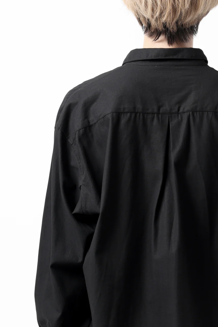 KLASICA SH-040 OVERSIZED SHORT PULLOVER SHIRT / DRY BACK TWILL (BLACK) - Image 39