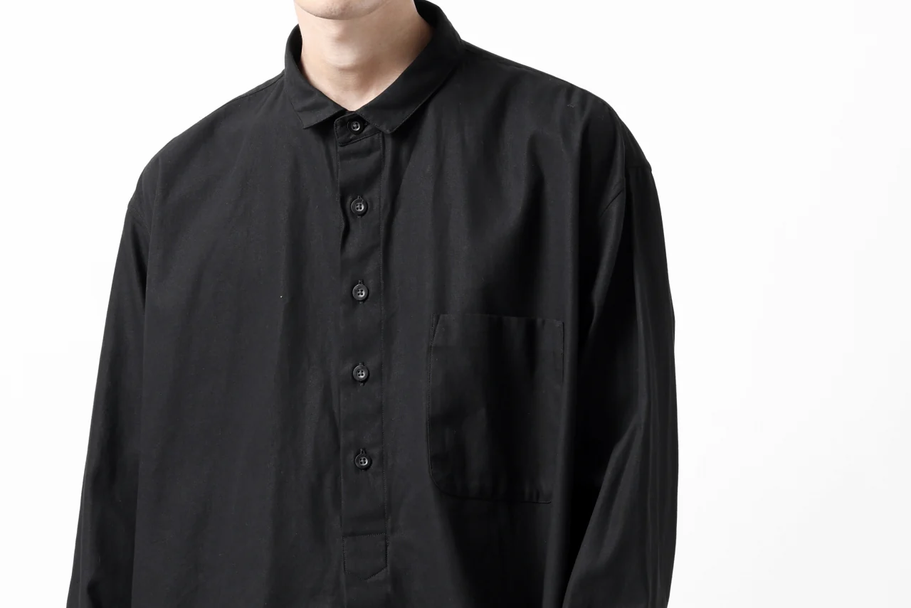KLASICA SH-040 OVERSIZED SHORT PULLOVER SHIRT / DRY BACK TWILL (BLACK) - Image 40