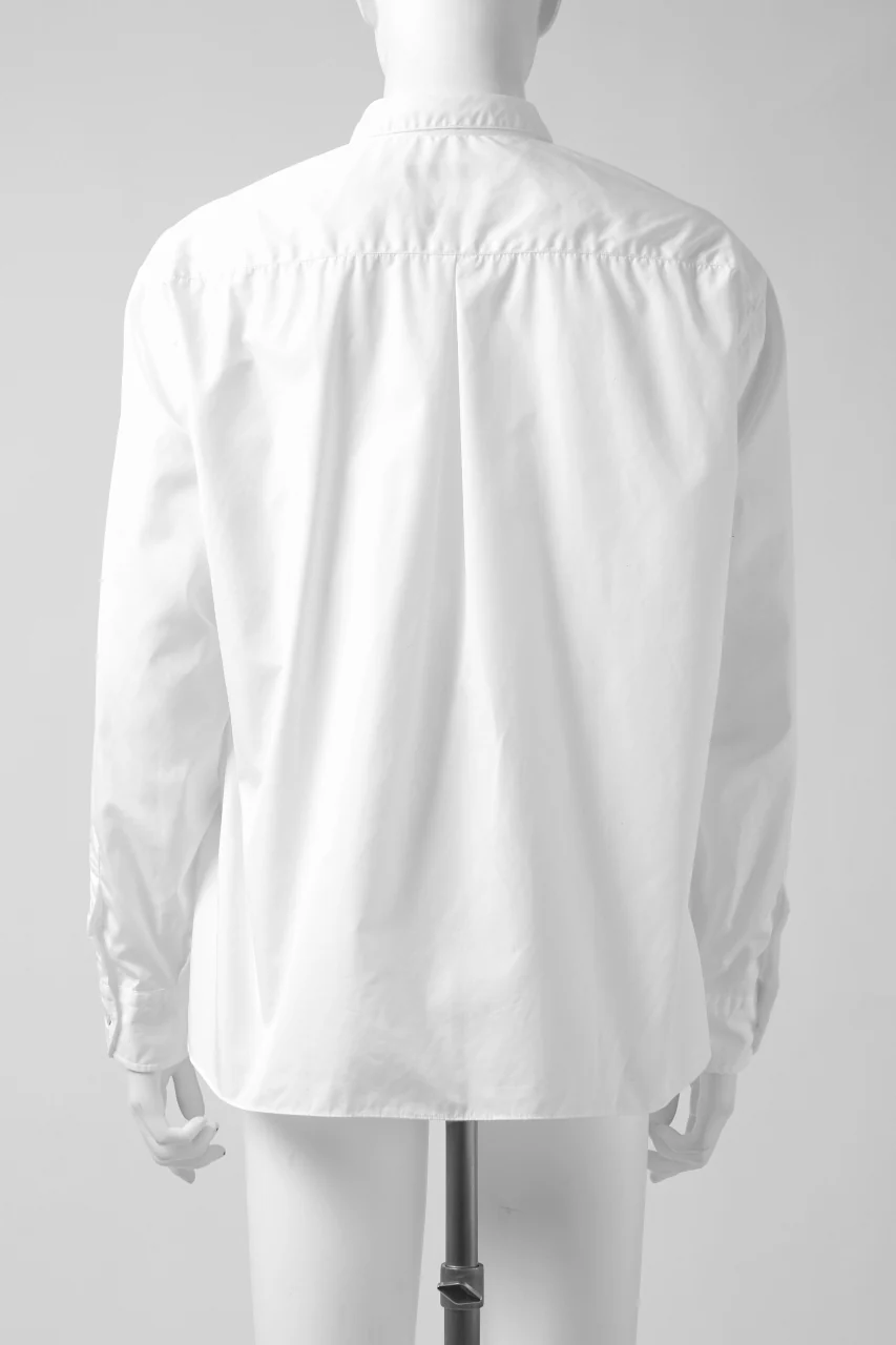 KLASICA SH-040 OVERSIZED SHORT PULLOVER SHIRT / THOMAS MASON'S 120/2 POPLIN (WHITE) - Image 10