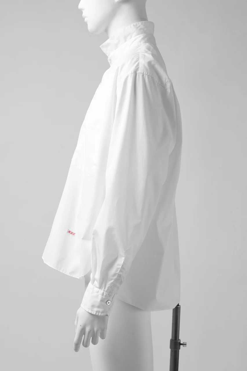 KLASICA SH-040 OVERSIZED SHORT PULLOVER SHIRT / THOMAS MASON'S 120/2 POPLIN (WHITE) - Image 12