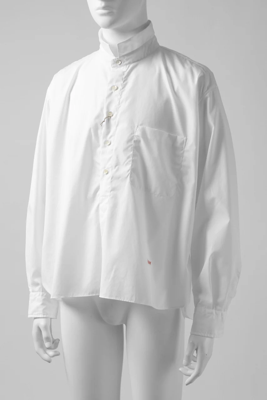 KLASICA SH-040 OVERSIZED SHORT PULLOVER SHIRT / THOMAS MASON'S 120/2 POPLIN (WHITE) - Image 13