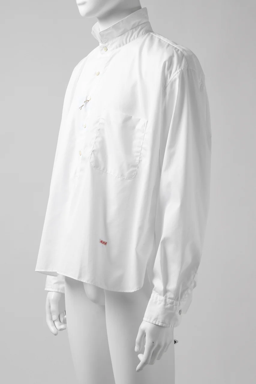 KLASICA SH-040 OVERSIZED SHORT PULLOVER SHIRT / THOMAS MASON'S 120/2 POPLIN (WHITE) - Image 14