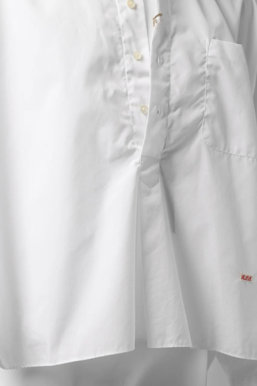 KLASICA SH-040 OVERSIZED SHORT PULLOVER SHIRT / THOMAS MASON'S 120/2 POPLIN (WHITE) - Image 15