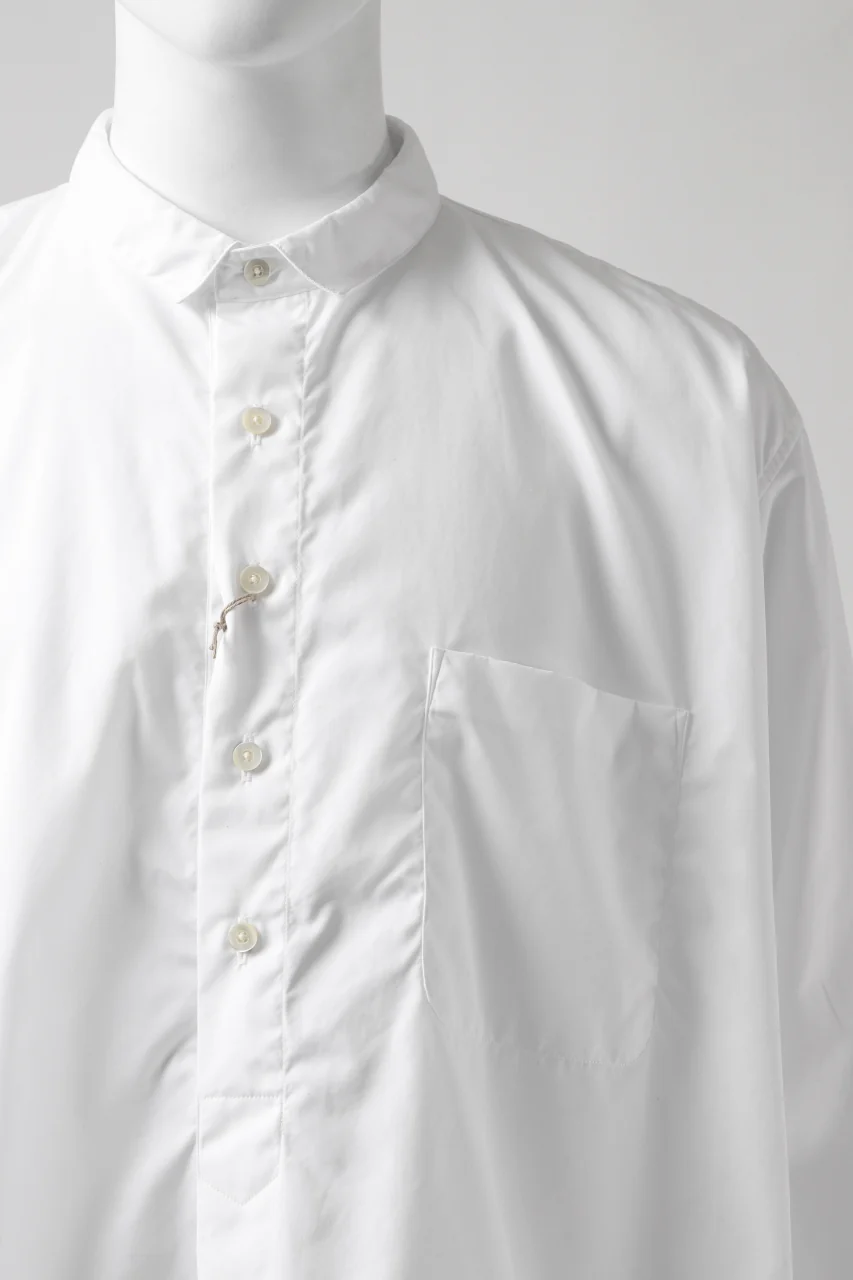 KLASICA SH-040 OVERSIZED SHORT PULLOVER SHIRT / THOMAS MASON'S 120/2 POPLIN (WHITE) - Image 17