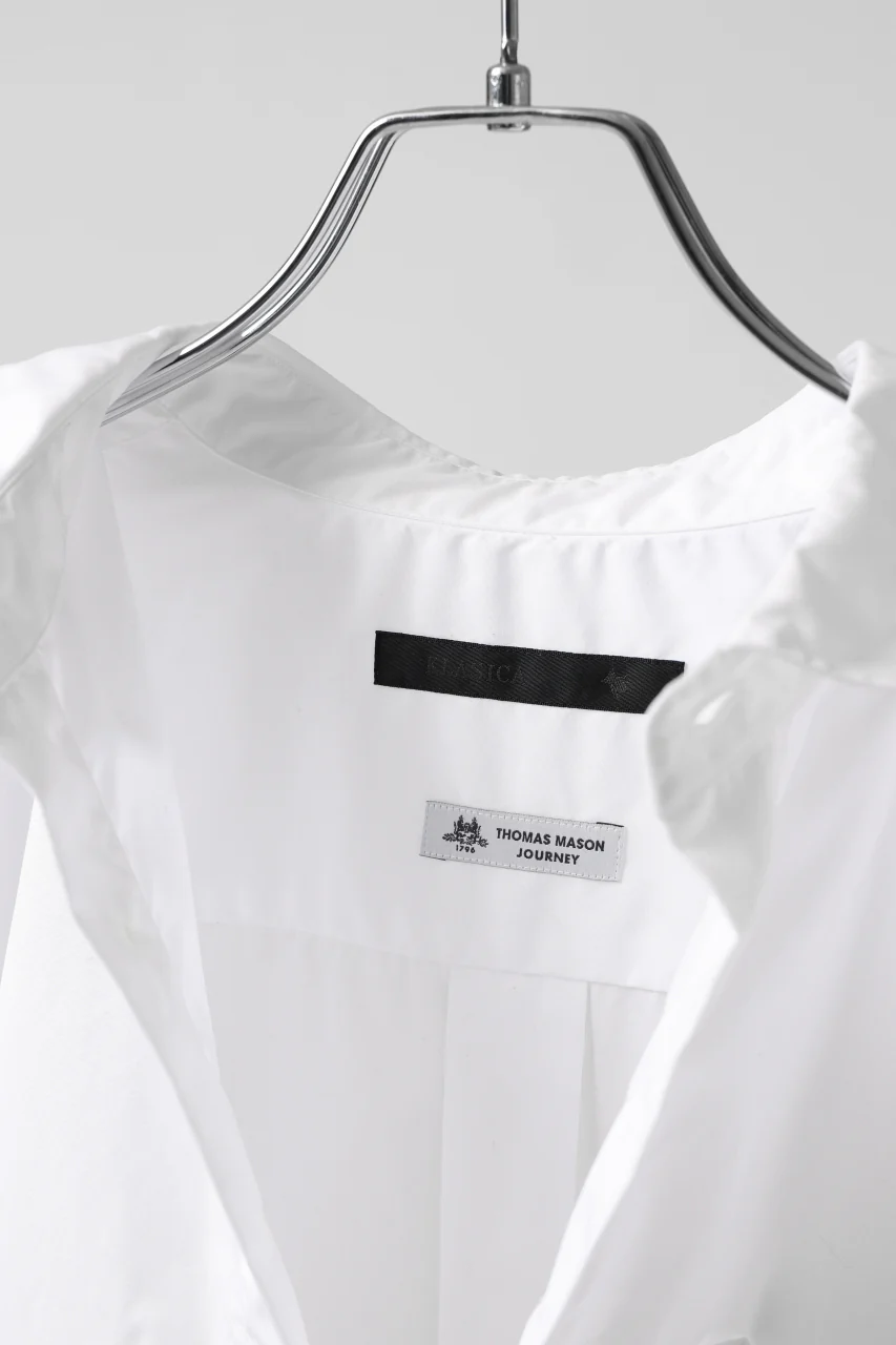 KLASICA SH-040 OVERSIZED SHORT PULLOVER SHIRT / THOMAS MASON'S 120/2 POPLIN (WHITE) - Image 24