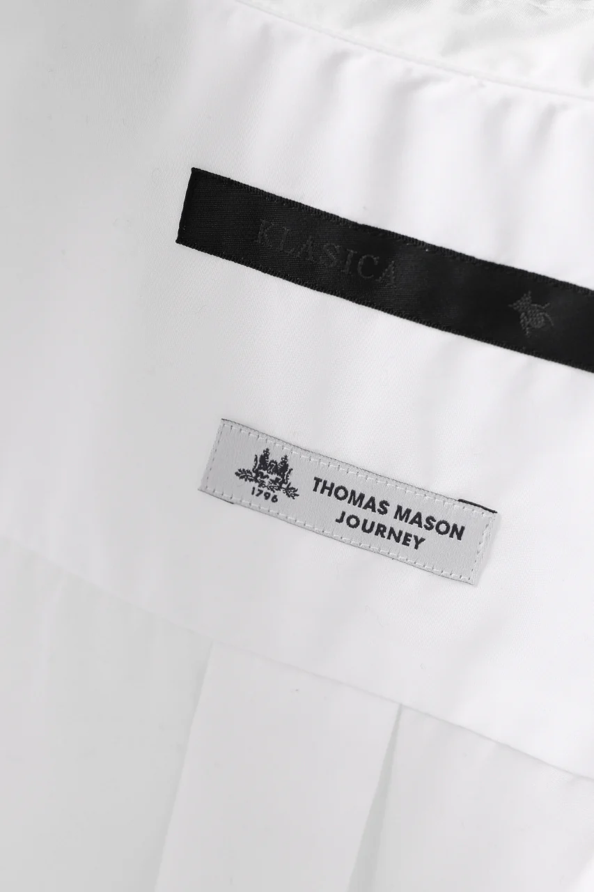 KLASICA SH-040 OVERSIZED SHORT PULLOVER SHIRT / THOMAS MASON'S 120/2 POPLIN (WHITE) - Image 25