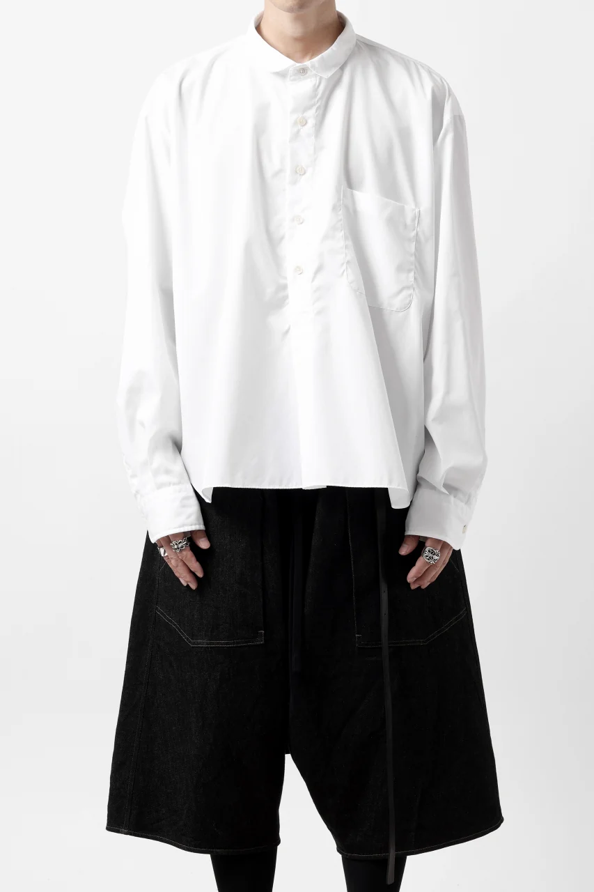 KLASICA SH-040 OVERSIZED SHORT PULLOVER SHIRT / THOMAS MASON'S 120/2 POPLIN (WHITE) - Image 26