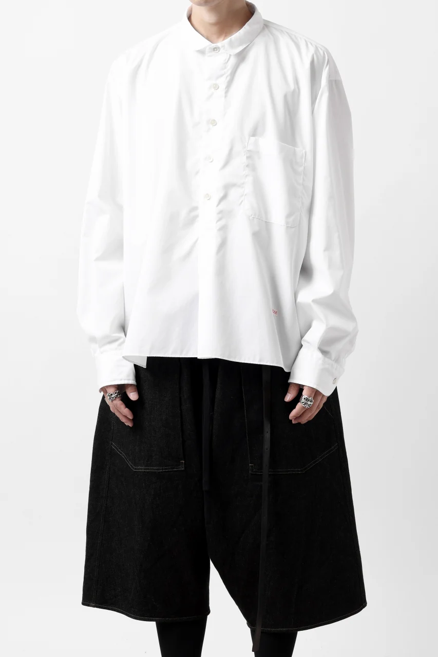 KLASICA SH-040 OVERSIZED SHORT PULLOVER SHIRT / THOMAS MASON'S 120/2 POPLIN (WHITE) - Image 27