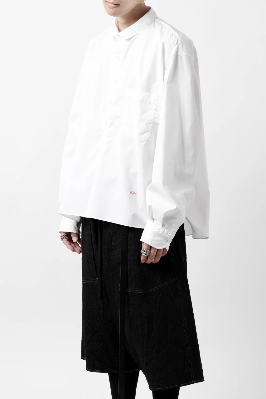 KLASICA SH-040 OVERSIZED SHORT PULLOVER SHIRT / THOMAS MASON'S 120/2 POPLIN (WHITE) - Image 29