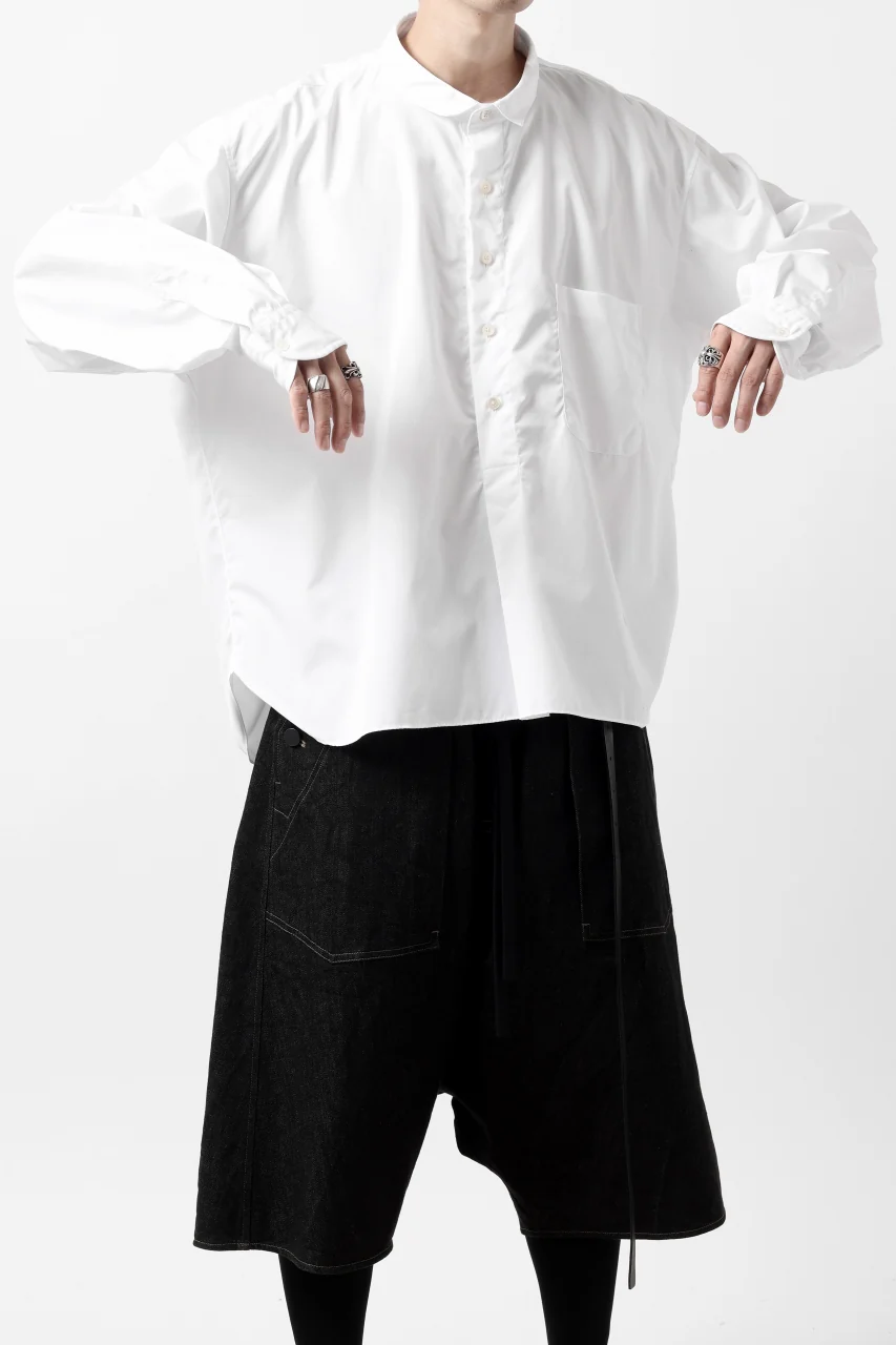 KLASICA SH-040 OVERSIZED SHORT PULLOVER SHIRT / THOMAS MASON'S 120/2 POPLIN (WHITE) - Image 30