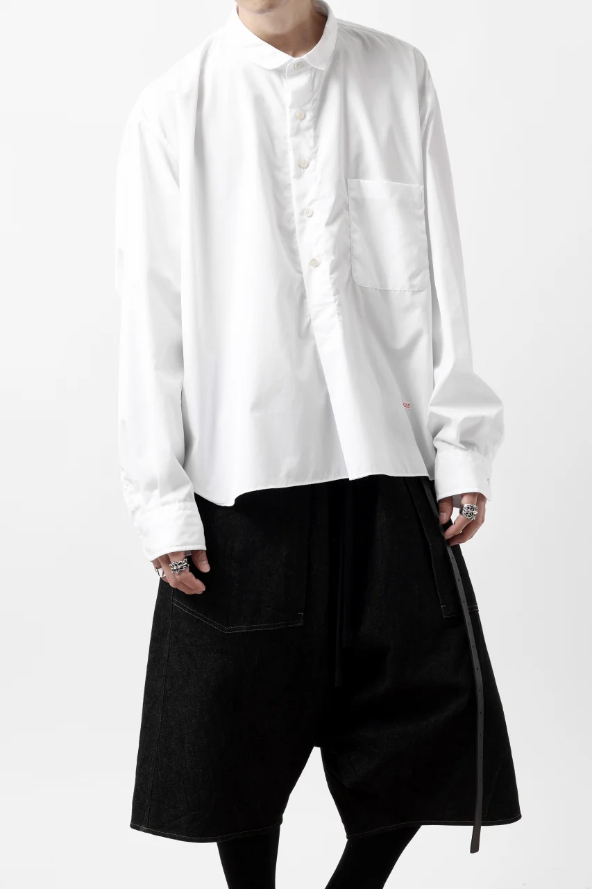 KLASICA SH-040 OVERSIZED SHORT PULLOVER SHIRT / THOMAS MASON'S 120/2 POPLIN (WHITE) - Image 31