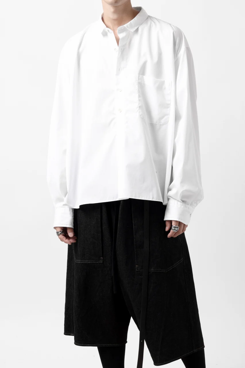 KLASICA SH-040 OVERSIZED SHORT PULLOVER SHIRT / THOMAS MASON'S 120/2 POPLIN (WHITE) - Image 32