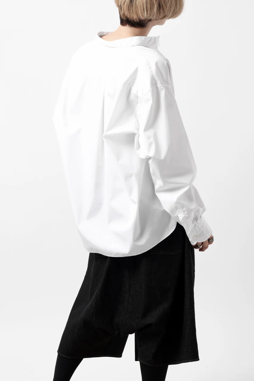 KLASICA SH-040 OVERSIZED SHORT PULLOVER SHIRT / THOMAS MASON'S 120/2 POPLIN (WHITE) - Image 33