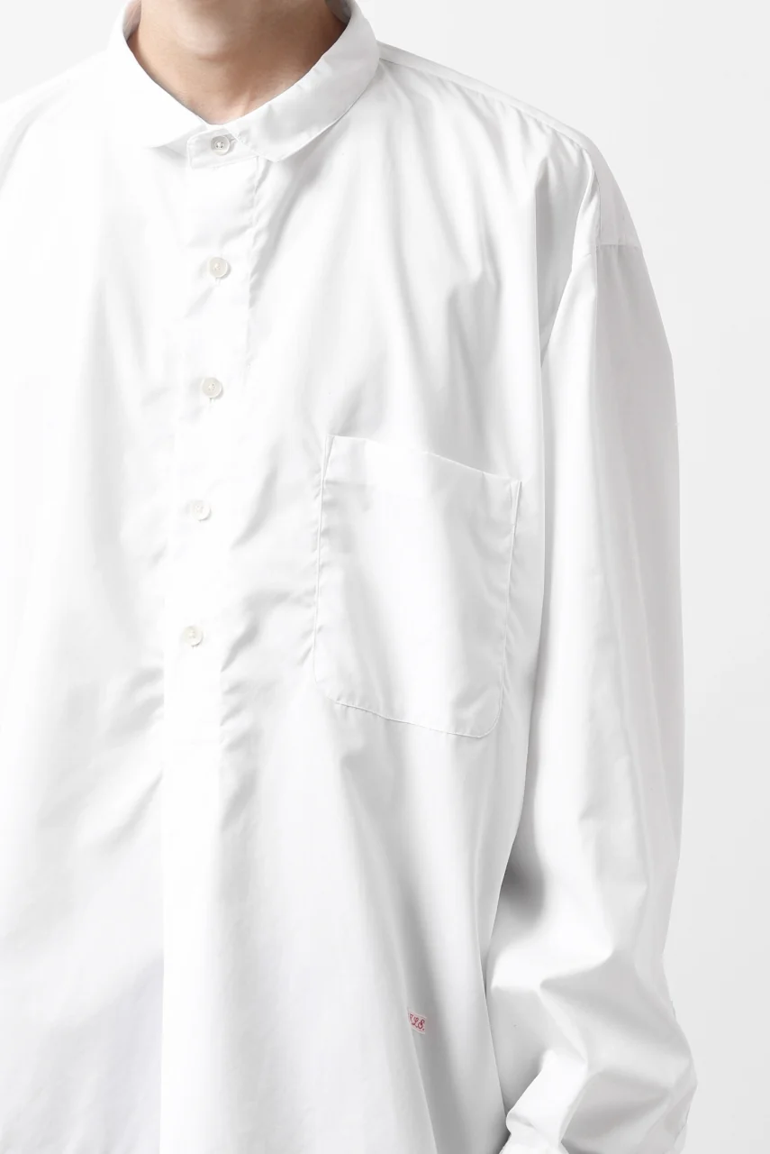 KLASICA SH-040 OVERSIZED SHORT PULLOVER SHIRT / THOMAS MASON'S 120/2 POPLIN (WHITE) - Image 35