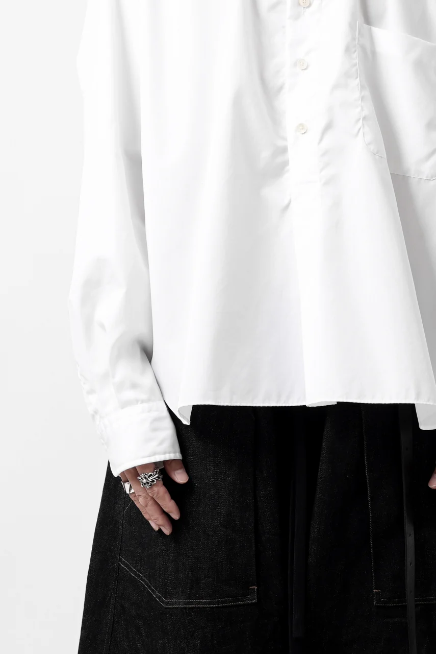 KLASICA SH-040 OVERSIZED SHORT PULLOVER SHIRT / THOMAS MASON'S 120/2 POPLIN (WHITE) - Image 36