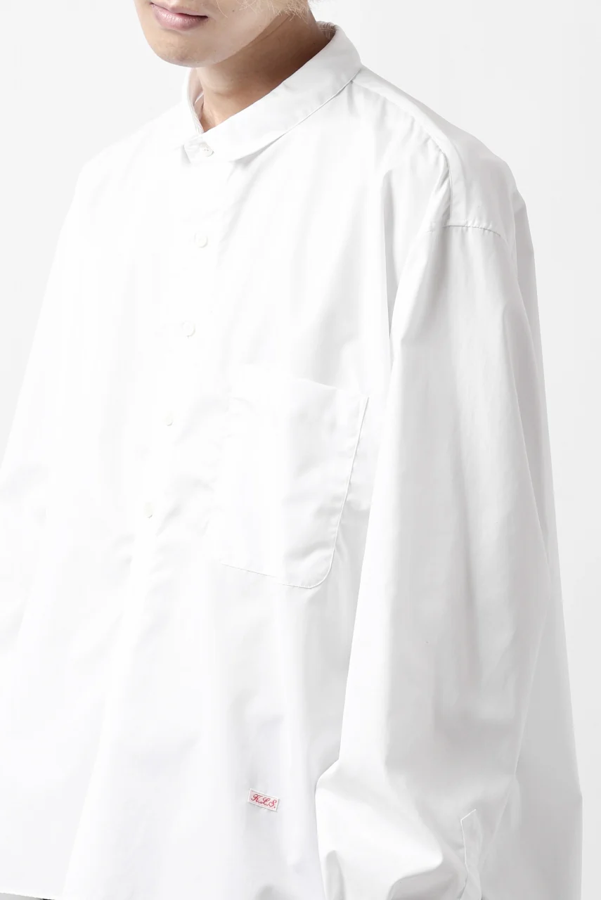 KLASICA SH-040 OVERSIZED SHORT PULLOVER SHIRT / THOMAS MASON'S 120/2 POPLIN (WHITE) - Image 37
