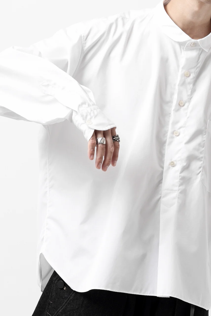 KLASICA SH-040 OVERSIZED SHORT PULLOVER SHIRT / THOMAS MASON'S 120/2 POPLIN (WHITE) - Image 39