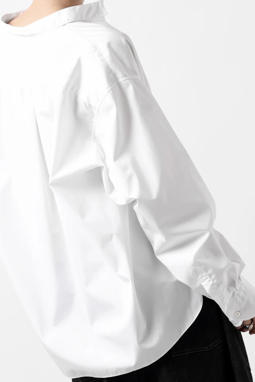 KLASICA SH-040 OVERSIZED SHORT PULLOVER SHIRT / THOMAS MASON'S 120/2 POPLIN (WHITE) - Image 40