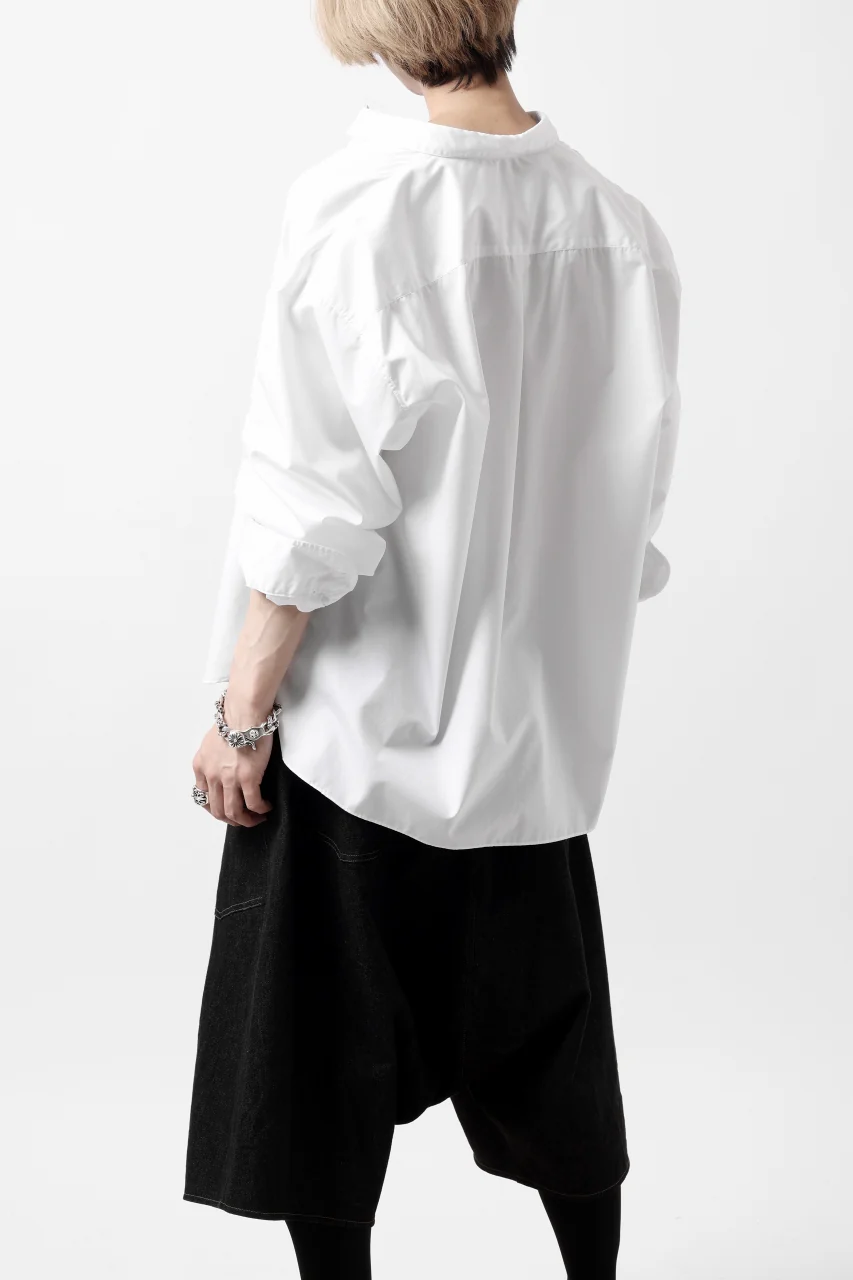 KLASICA SH-040 OVERSIZED SHORT PULLOVER SHIRT / THOMAS MASON'S 120/2 POPLIN (WHITE) - Image 7