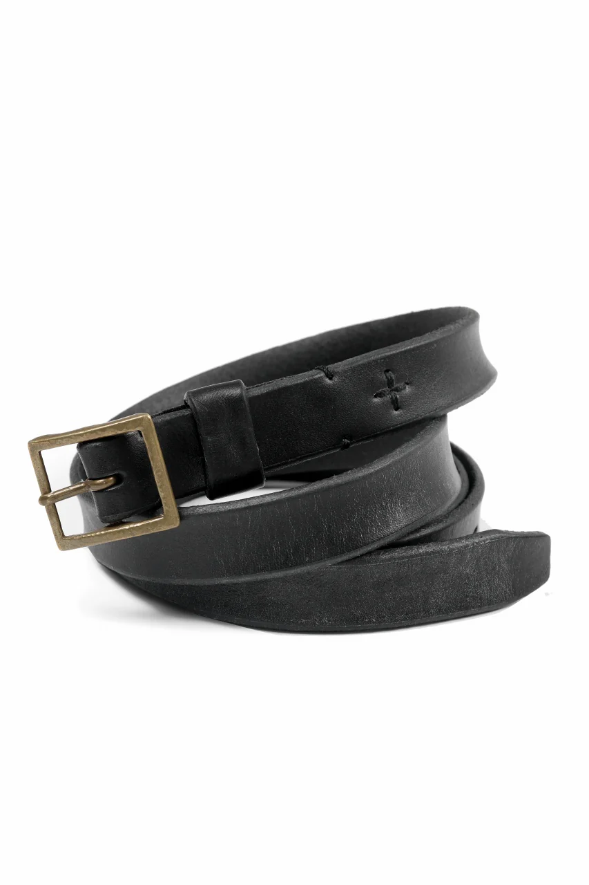 KLASICA SIDE BY SIDE EXTRA LONG LEATHER BELT / MALTAN STEER HIDE (BLACK) - Image 6