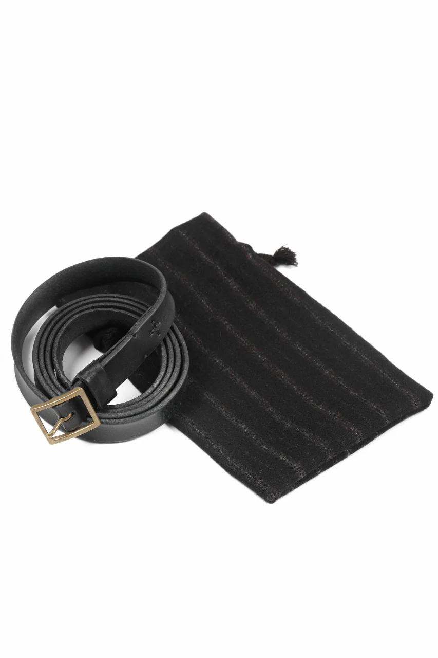 KLASICA SIDE BY SIDE EXTRA LONG LEATHER BELT / MALTAN STEER HIDE (BLACK) - Image 11