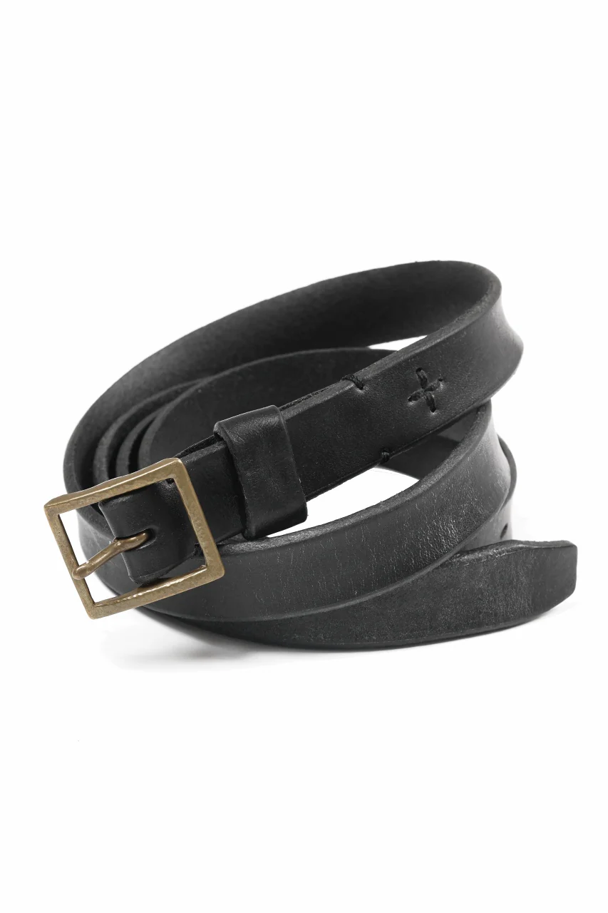 KLASICA SIDE BY SIDE EXTRA LONG LEATHER BELT / MALTAN STEER HIDE (BLACK)