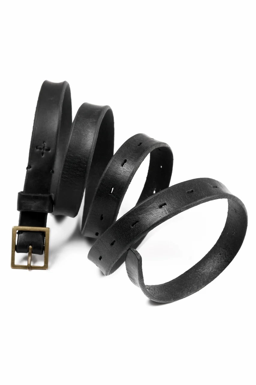 KLASICA SIDE BY SIDE EXTRA LONG LEATHER BELT / MALTAN STEER HIDE (BLACK) - Image 3
