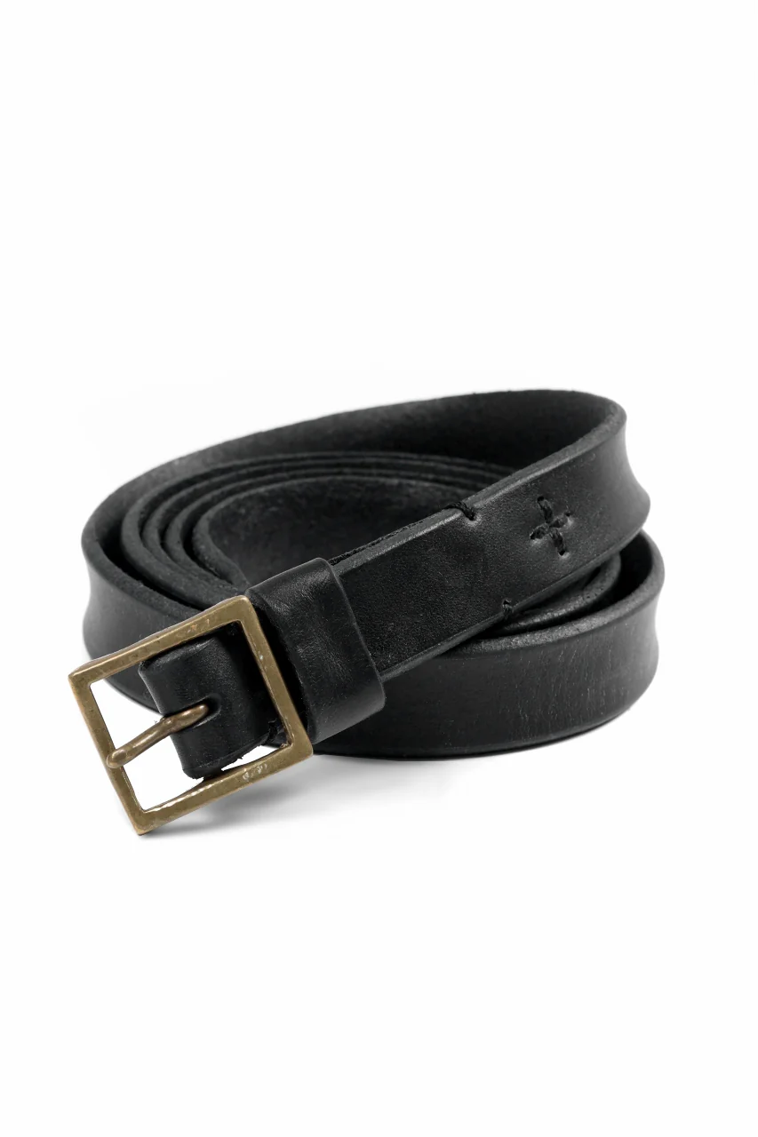 KLASICA SIDE BY SIDE EXTRA LONG LEATHER BELT / MALTAN STEER HIDE (BLACK) - Image 5