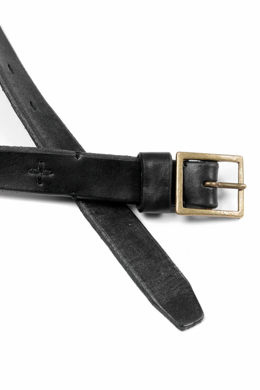 KLASICA SIDE BY SIDE EXTRA LONG LEATHER BELT / MALTAN STEER HIDE (BLACK) - Image 8