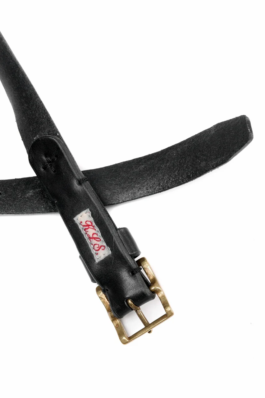 KLASICA SIDE BY SIDE EXTRA LONG LEATHER BELT / MALTAN STEER HIDE (BLACK) - Image 9