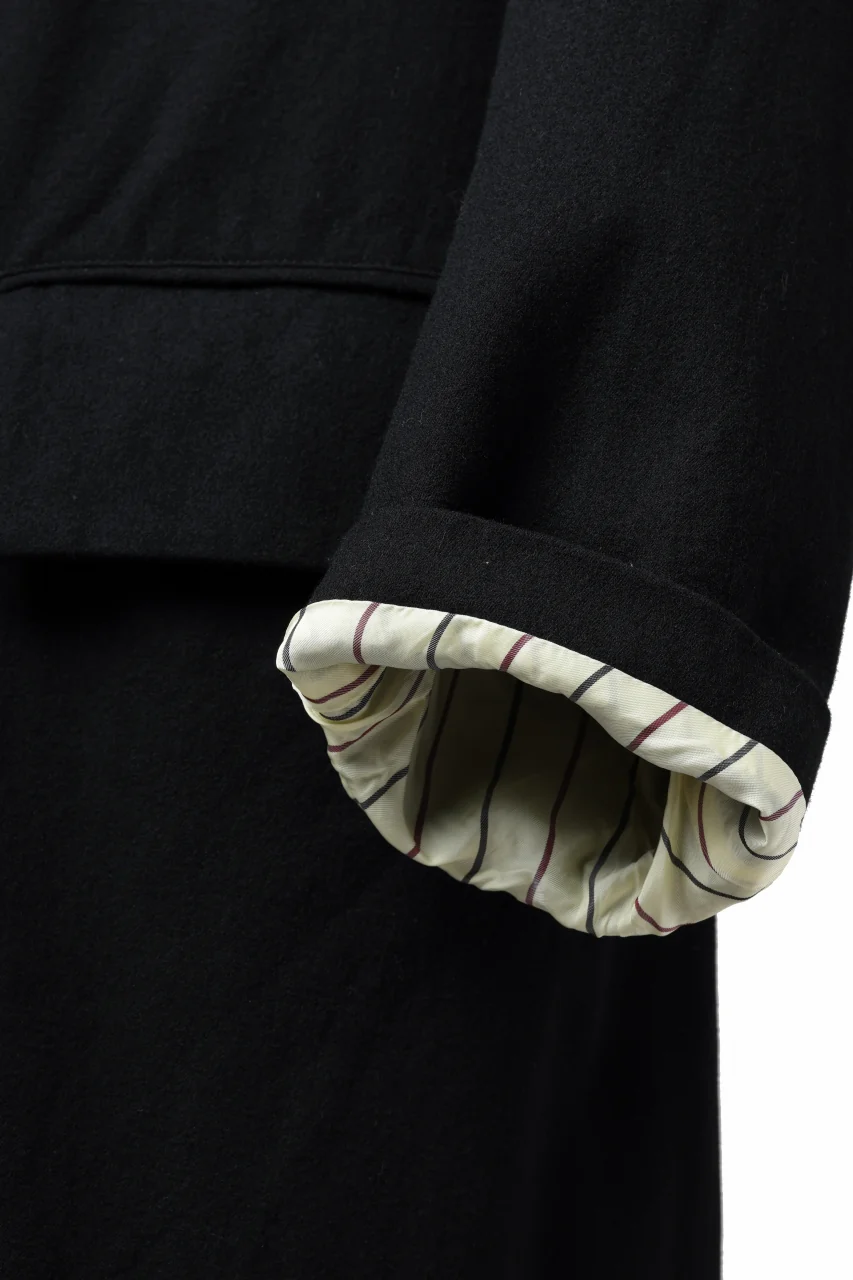 KLASICA SIGLO 10 BUTTONS OLD COAT / COMPRESSION GABARDINE WOOL (BLACK) - Image 13