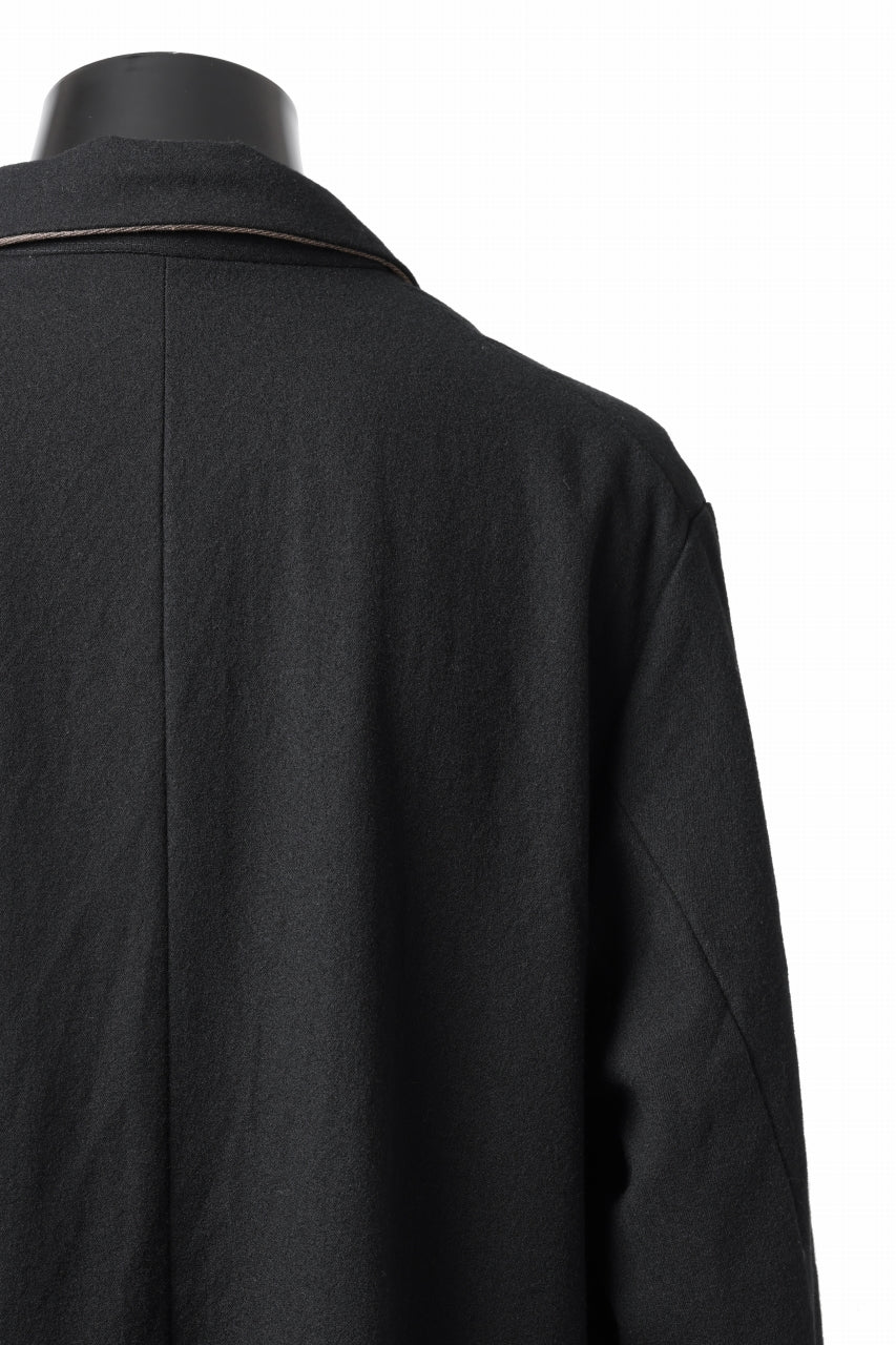 KLASICA SIGLO 10 BUTTONS OLD COAT / COMPRESSION GABARDINE WOOL (BLACK) - Image 15