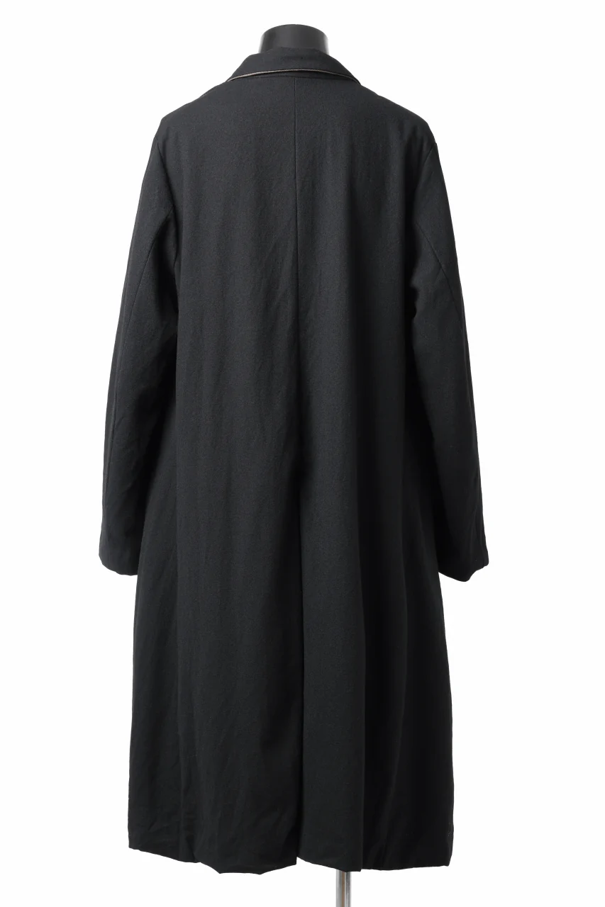 KLASICA SIGLO 10 BUTTONS OLD COAT / COMPRESSION GABARDINE WOOL (BLACK) - Image 4