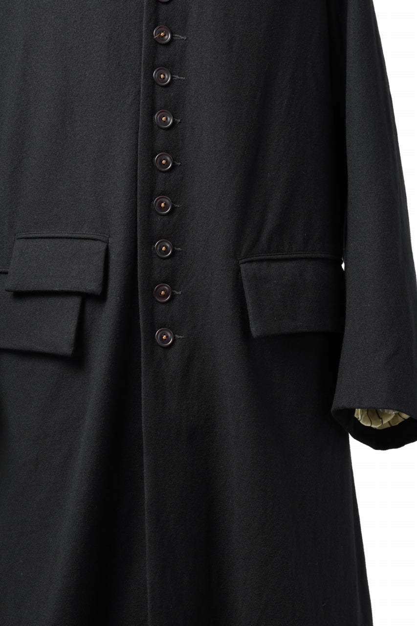 KLASICA SIGLO 10 BUTTONS OLD COAT / COMPRESSION GABARDINE WOOL (BLACK) - Image 9