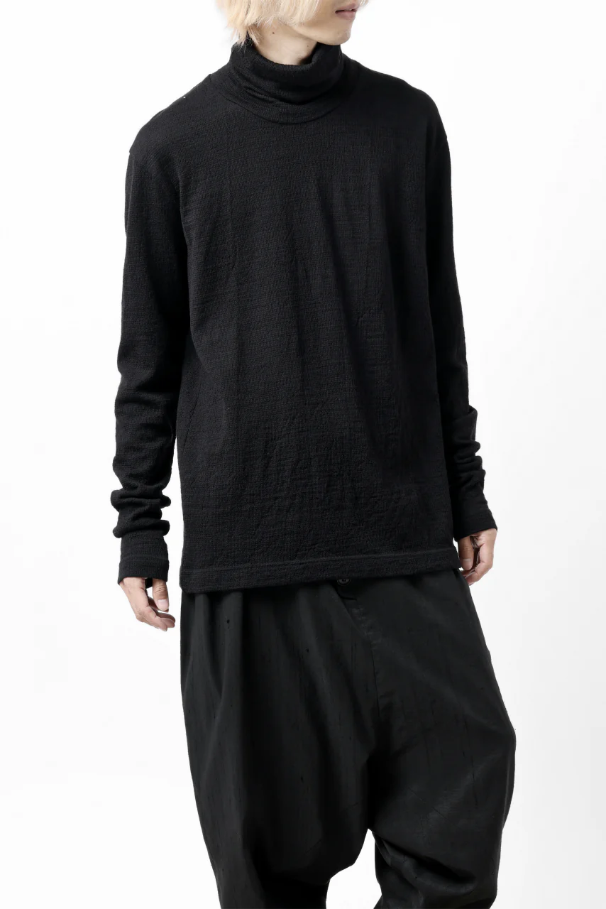 KLASICA SMOKE SMOOTH TURTLE NECK PULL / JACQUARD KNIT JERSEY (BLACK) - Image 10