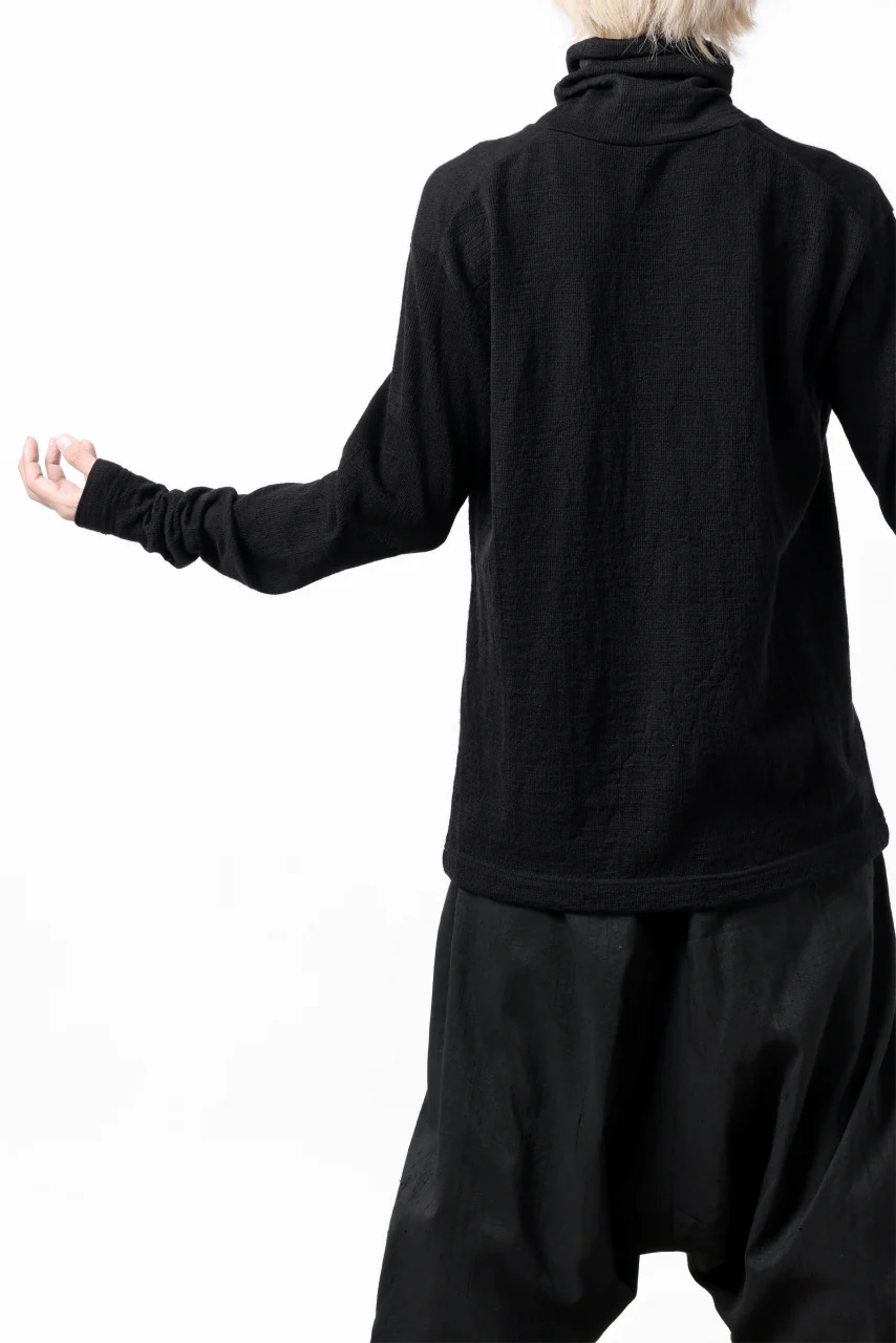 KLASICA SMOKE SMOOTH TURTLE NECK PULL / JACQUARD KNIT JERSEY (BLACK) - Image 11