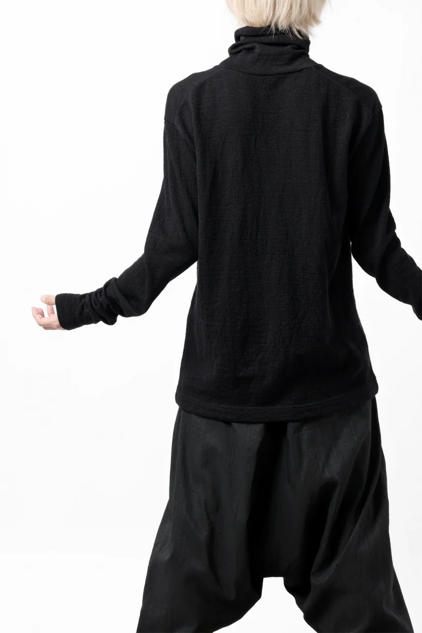 KLASICA SMOKE SMOOTH TURTLE NECK PULL / JACQUARD KNIT JERSEY (BLACK) - Image 12
