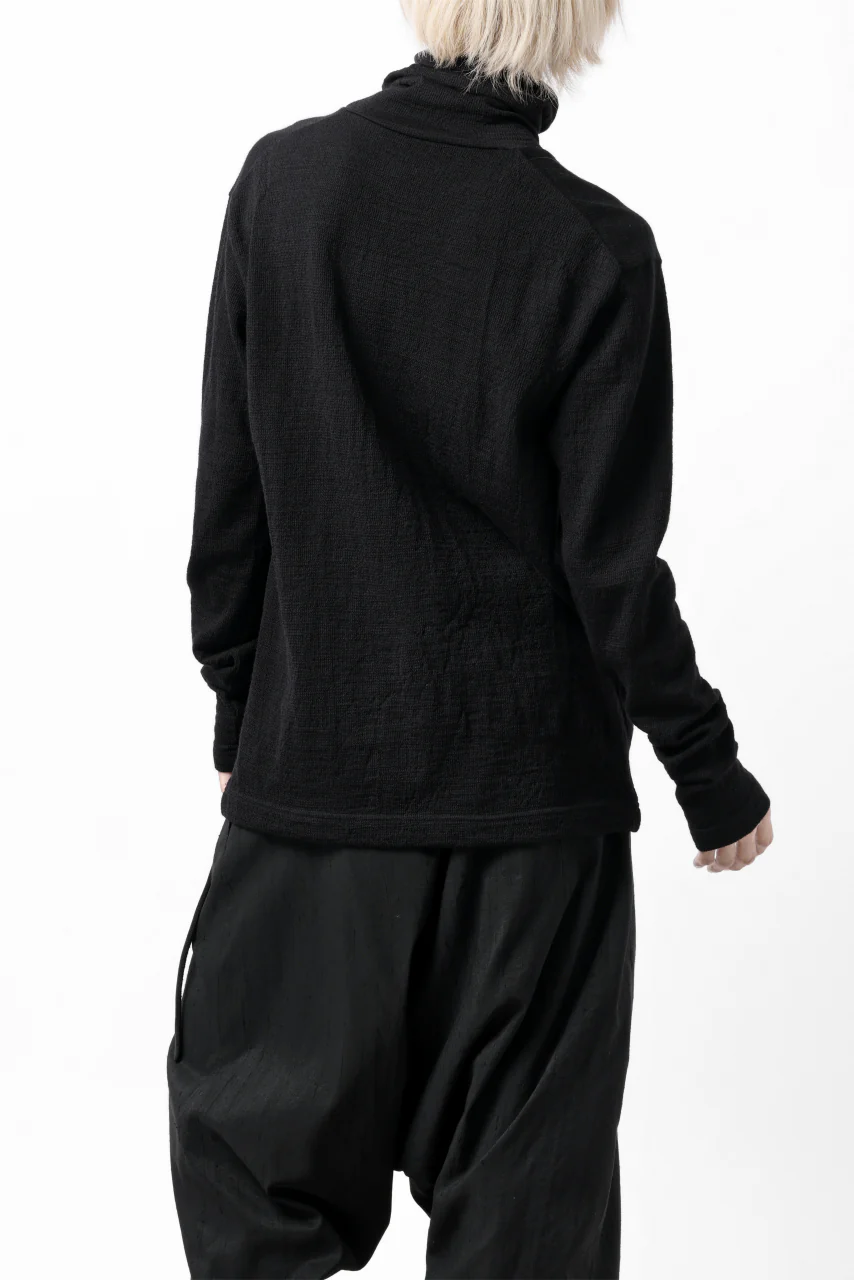 KLASICA SMOKE SMOOTH TURTLE NECK PULL / JACQUARD KNIT JERSEY (BLACK) - Image 13