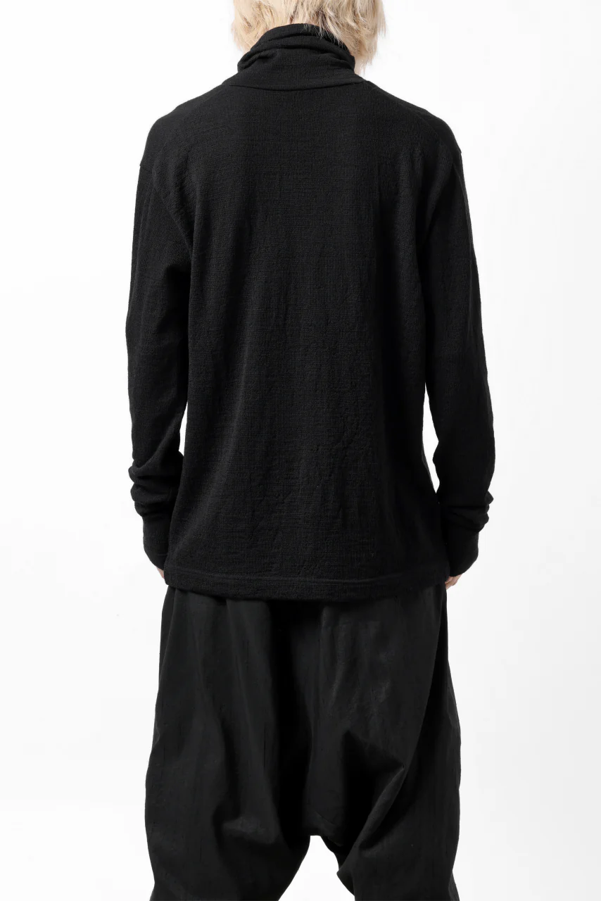KLASICA SMOKE SMOOTH TURTLE NECK PULL / JACQUARD KNIT JERSEY (BLACK) - Image 14