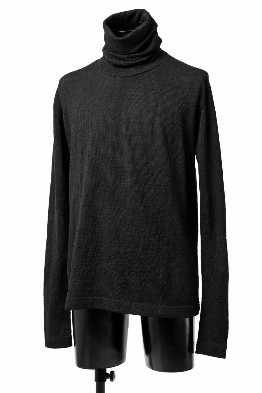 KLASICA SMOKE SMOOTH TURTLE NECK PULL / JACQUARD KNIT JERSEY (BLACK) - Image 15