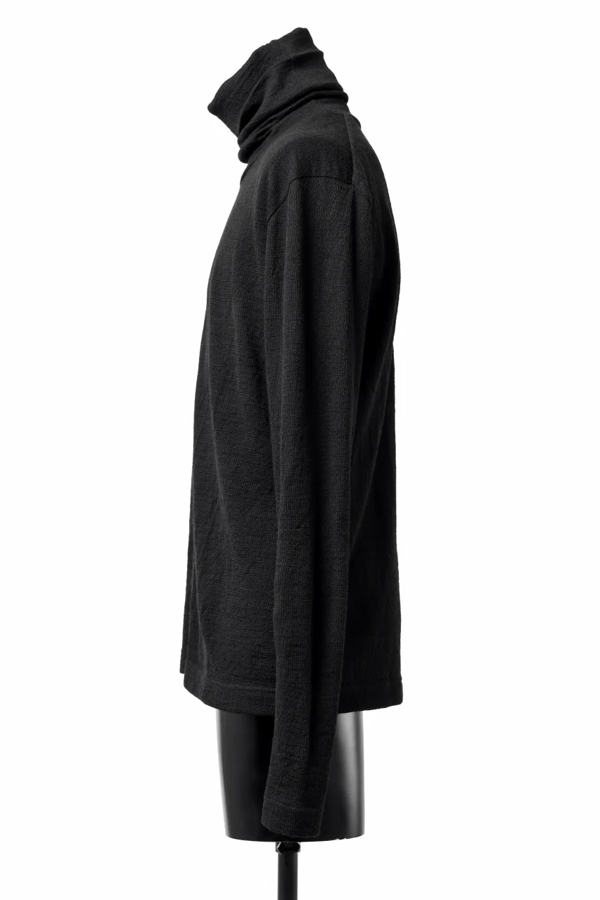 KLASICA SMOKE SMOOTH TURTLE NECK PULL / JACQUARD KNIT JERSEY (BLACK) - Image 16