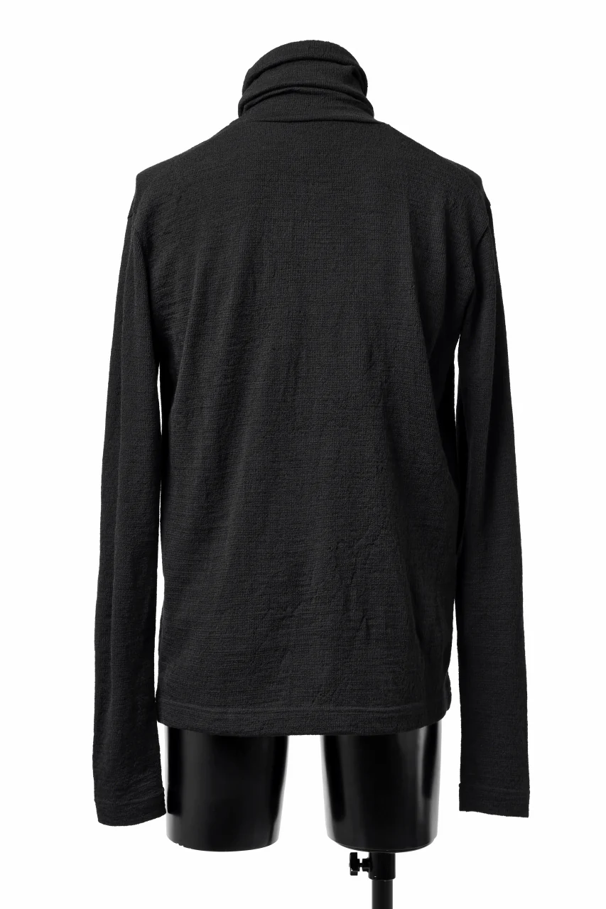 KLASICA SMOKE SMOOTH TURTLE NECK PULL / JACQUARD KNIT JERSEY (BLACK) - Image 17