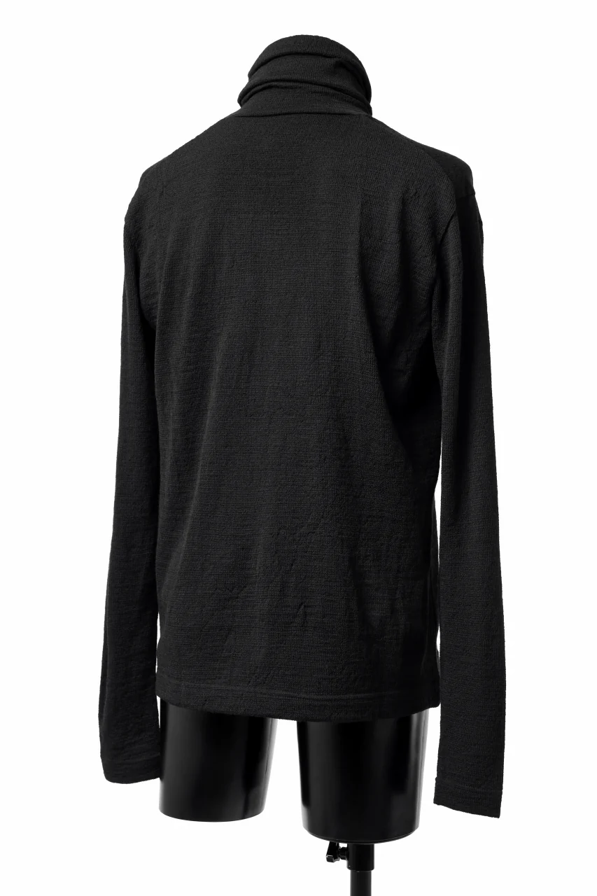 KLASICA SMOKE SMOOTH TURTLE NECK PULL / JACQUARD KNIT JERSEY (BLACK) - Image 18