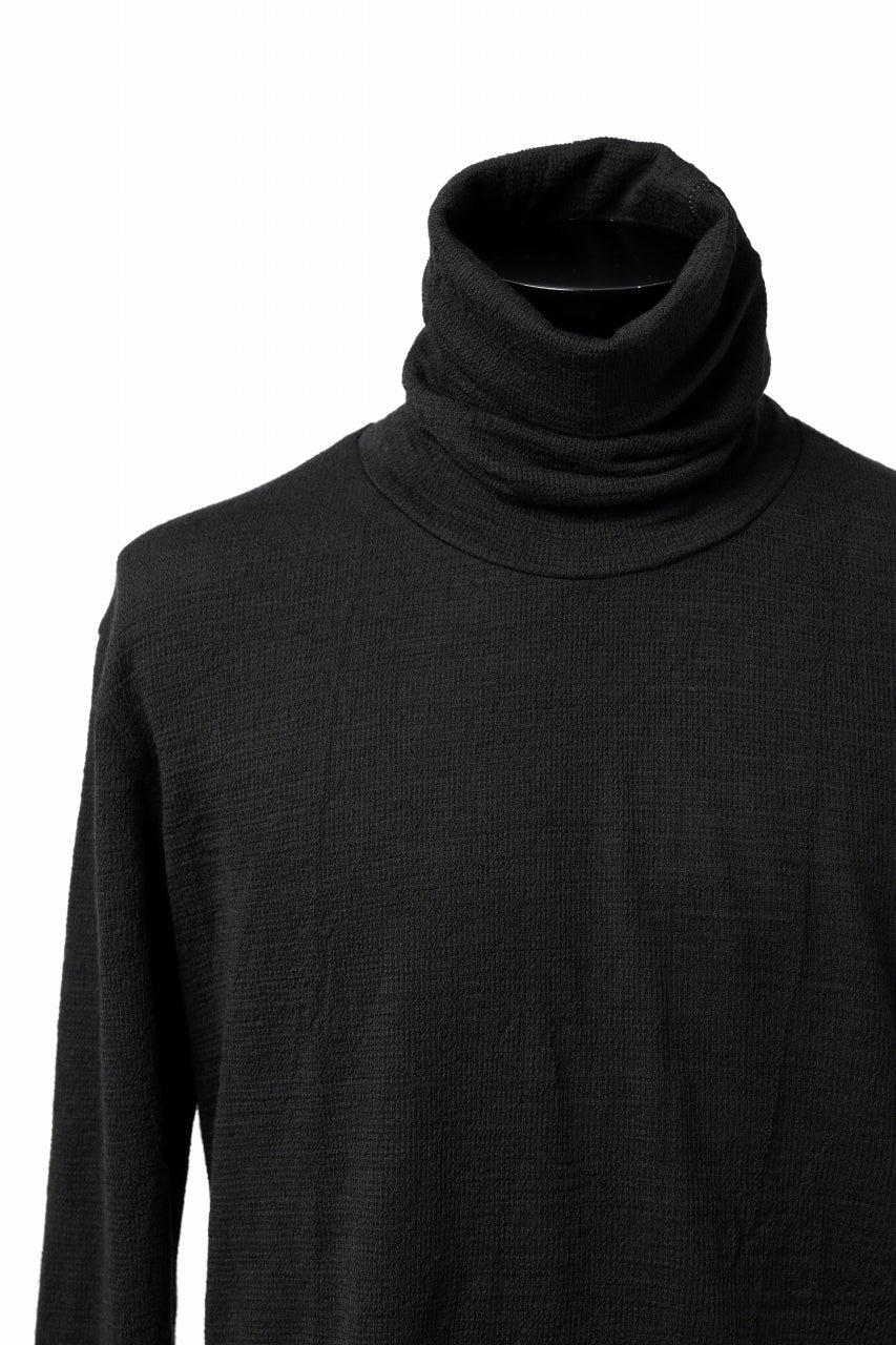 KLASICA SMOKE SMOOTH TURTLE NECK PULL / JACQUARD KNIT JERSEY (BLACK) - Image 19