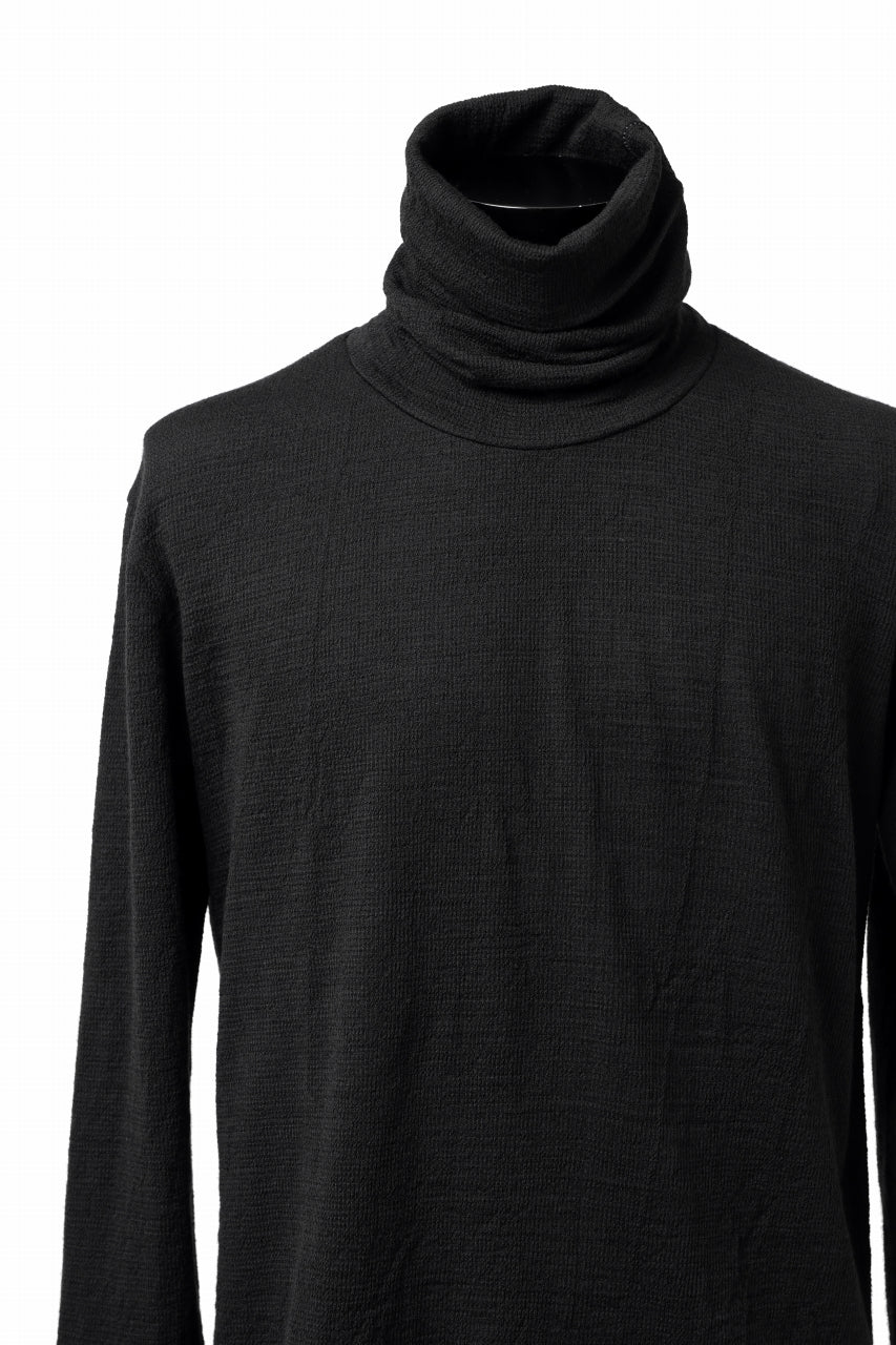 KLASICA SMOKE SMOOTH TURTLE NECK PULL / JACQUARD KNIT JERSEY (BLACK) - Image 20
